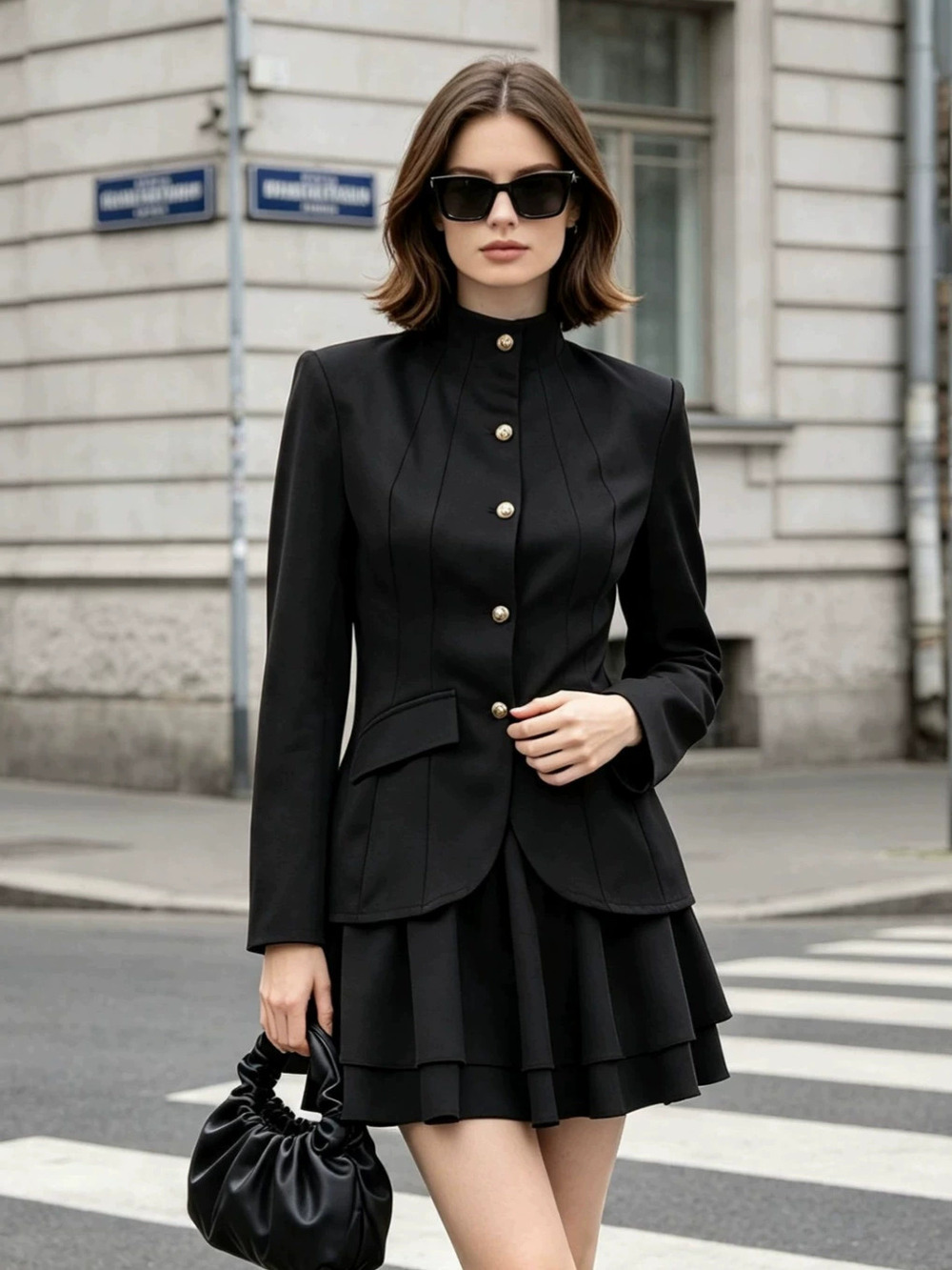 Forever 21 Blazer Skirt Set Autumn Winter Black